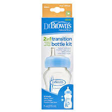 Dr Brownand39s 2 in 1 Transiton Bottle 270ml  Blue