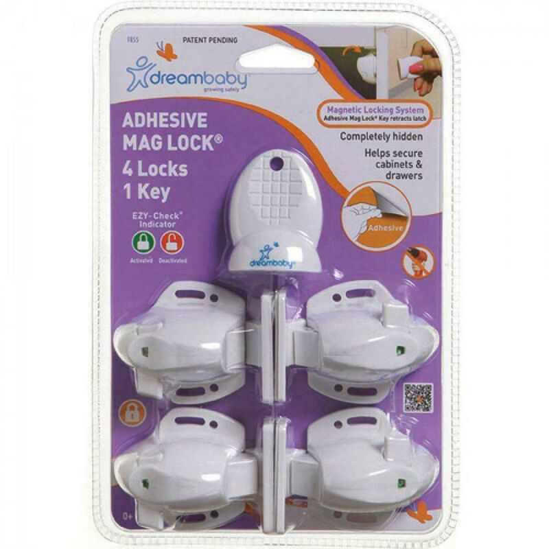 F855 Dreambaby Adhesive Mag Lock 4 Locks and 1 Key