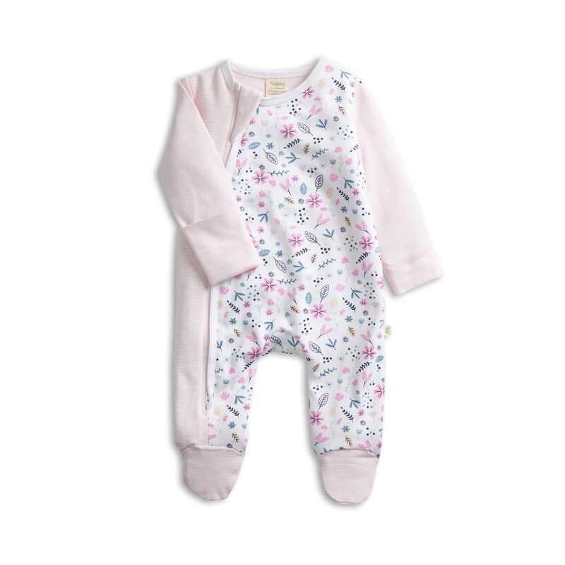 TTW22 02 Grow Suit LS Porcelain and Pink Stripe