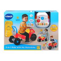 3-in-1 Ride with Me Motorbike - Red