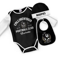 AFL Collingwood Magpies Rover 3pc Bodysuit Gift Set