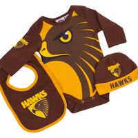 AFL Hawthorn 3pc Bodysuit Gift Set