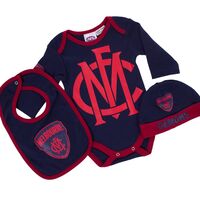 AFL Melbourne Demons 3pc Bodysuit Gift Set