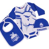 AFL North Melbourne 3pc Bodysuit Gift Set