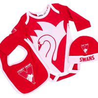 AFL Sydney Swans 3pc Bodysuit Gift Set