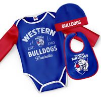 AFL Western Bulldogs Rover 3pc Bodysuit Gift Set