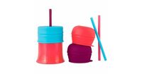 Boon Snug Straw Universal Silicone Straw Lids and Cup, Pink - 8oz