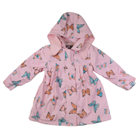 Butterfly Colour Change Terry Towelling Lined Raincoat Fairytale Pink