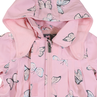 Butterfly Colour Change Terry Towelling Lined Raincoat Fairytale Pink