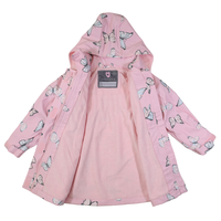 Butterfly Colour Change Terry Towelling Lined Raincoat Fairytale Pink