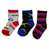 Cars and Dinosaur Socks 3pk Assorted