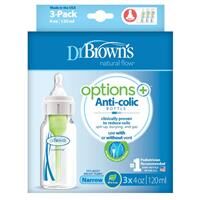 Dr Brown's Options + Anti-Colic Bottle 120ml 3pk