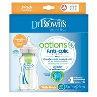 Dr Brown's Wide Neck Bottle 270ml 3pk