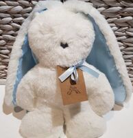 Flat Bunny - White/Blue Ears