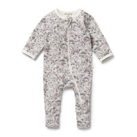 Forest Animals Organic Zipsuit with Feet