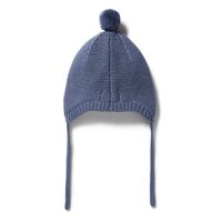 Knitted Cable Bonnet  Blue
