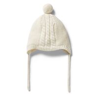 Knitted Cable Bonnet  GardeniaCream