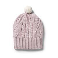 Knitted Cable Hat - Lilac