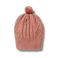 Knitted Cable Hat - Tan