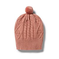 Knitted Cable Hat  Tan