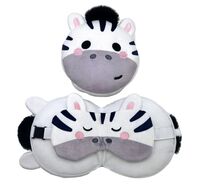 Relaxeazzz Zebra Travel Pillow and Eye Mask