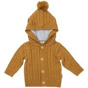 Rustic Class Lined Cable Knit Jacket - Brown