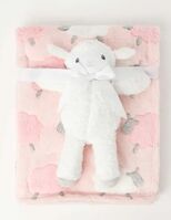 Snugtime Coral Fleece Blanket with Toy - Pink