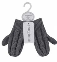 Snugtime Cotton Cable Knitted Mittens