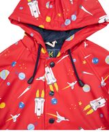 Space Rocket Rain Coat  Red