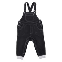 Denim Stretch Overalls- Charcoal