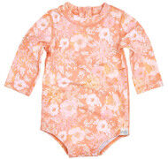 Swim Long Sleeve Onesie - Tea Rose