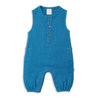 TTS23-5B Linen Crinkle Playsuit Faience 