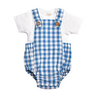 TTS23-12B Romper Set Gingham Faience