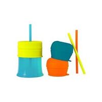 boon snug straw 3pk lids orange multi 