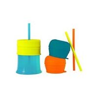 boon snug straw 3pk lids orange multi 